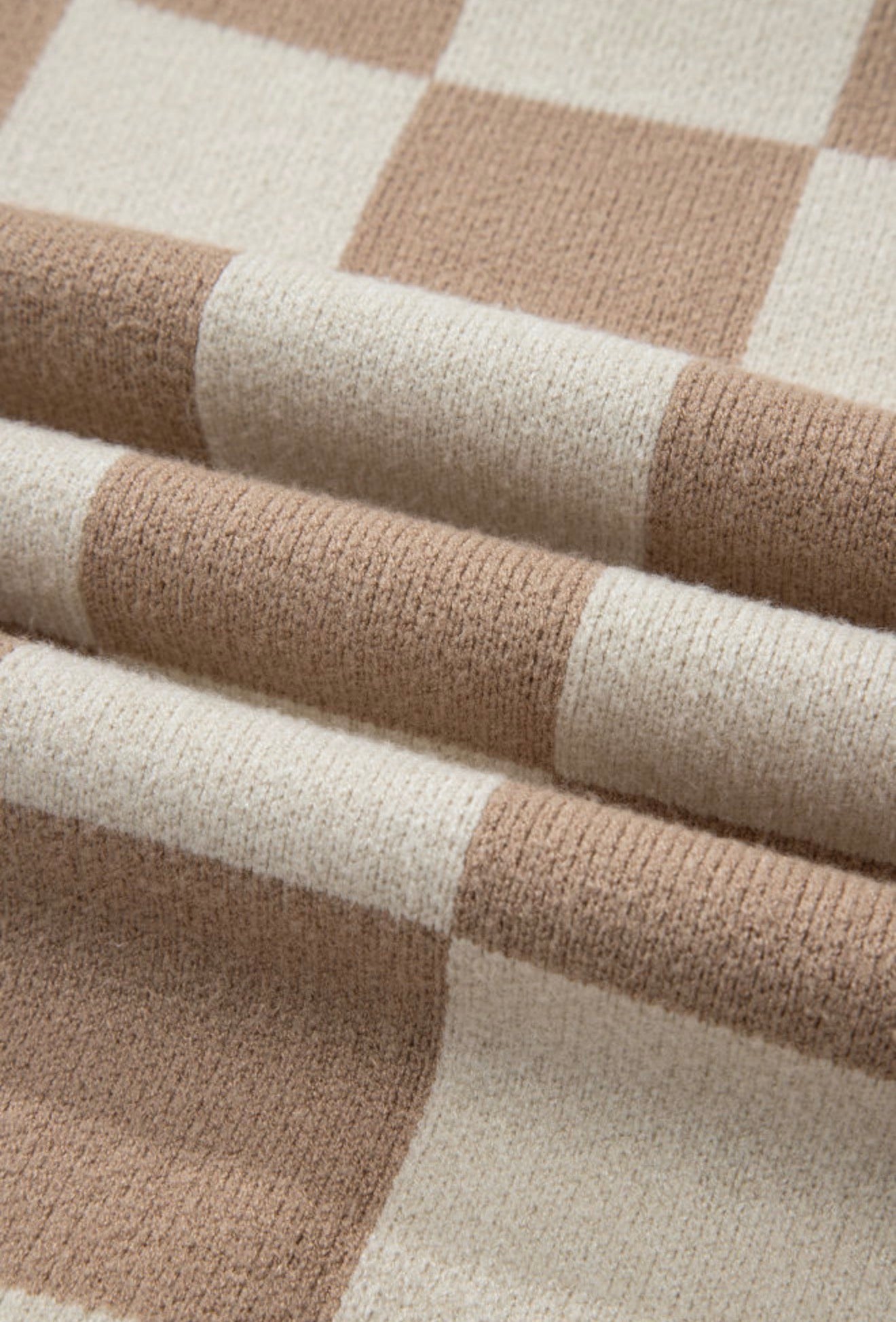 Cream & Latte Check Sweater