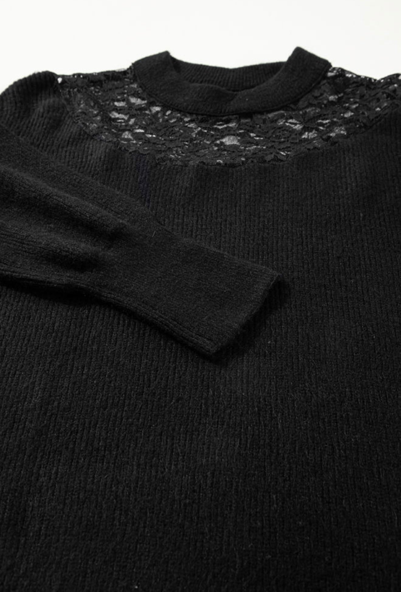 Midnight Lace Detail Knit Sweater