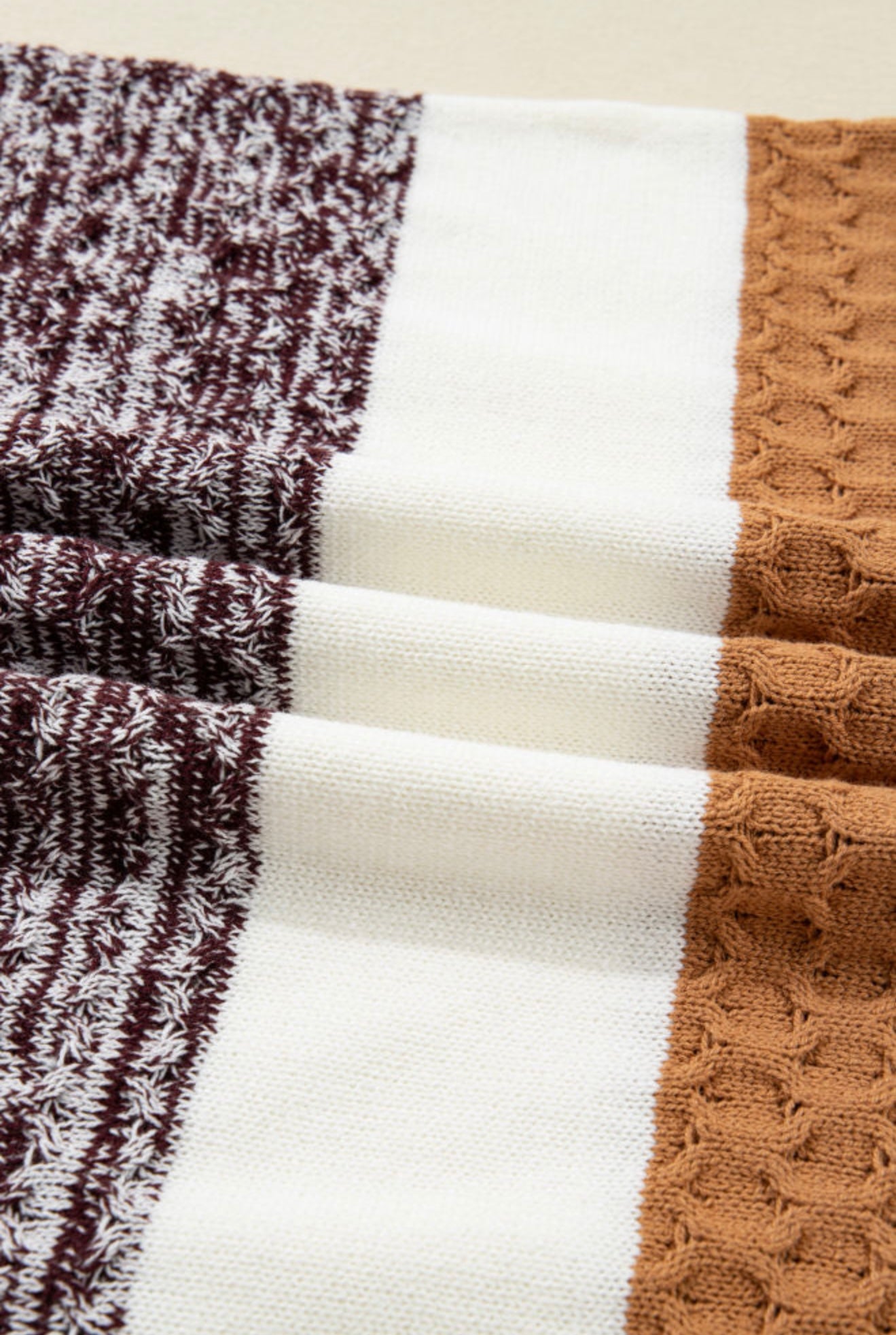 Caramel Mix-Knit Sweater