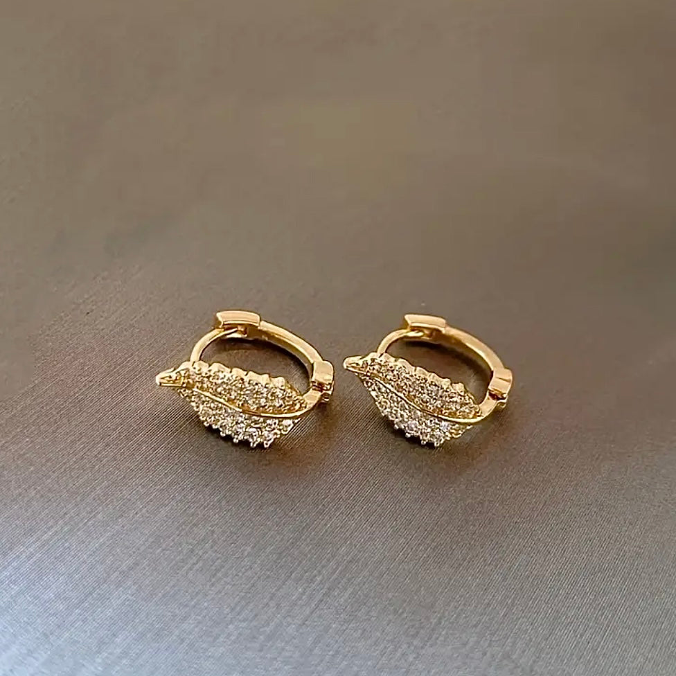 Marquise 14K Gold Plated Crystal Huggie