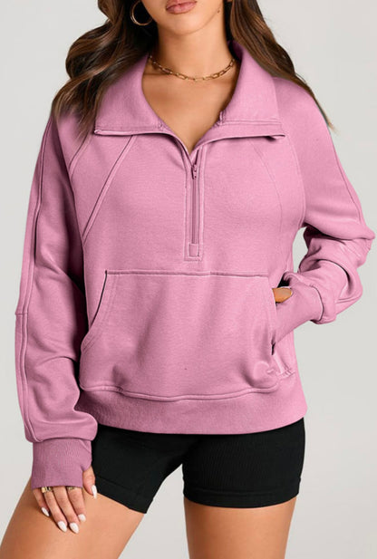 Kate Collared Half-Zip Pullover