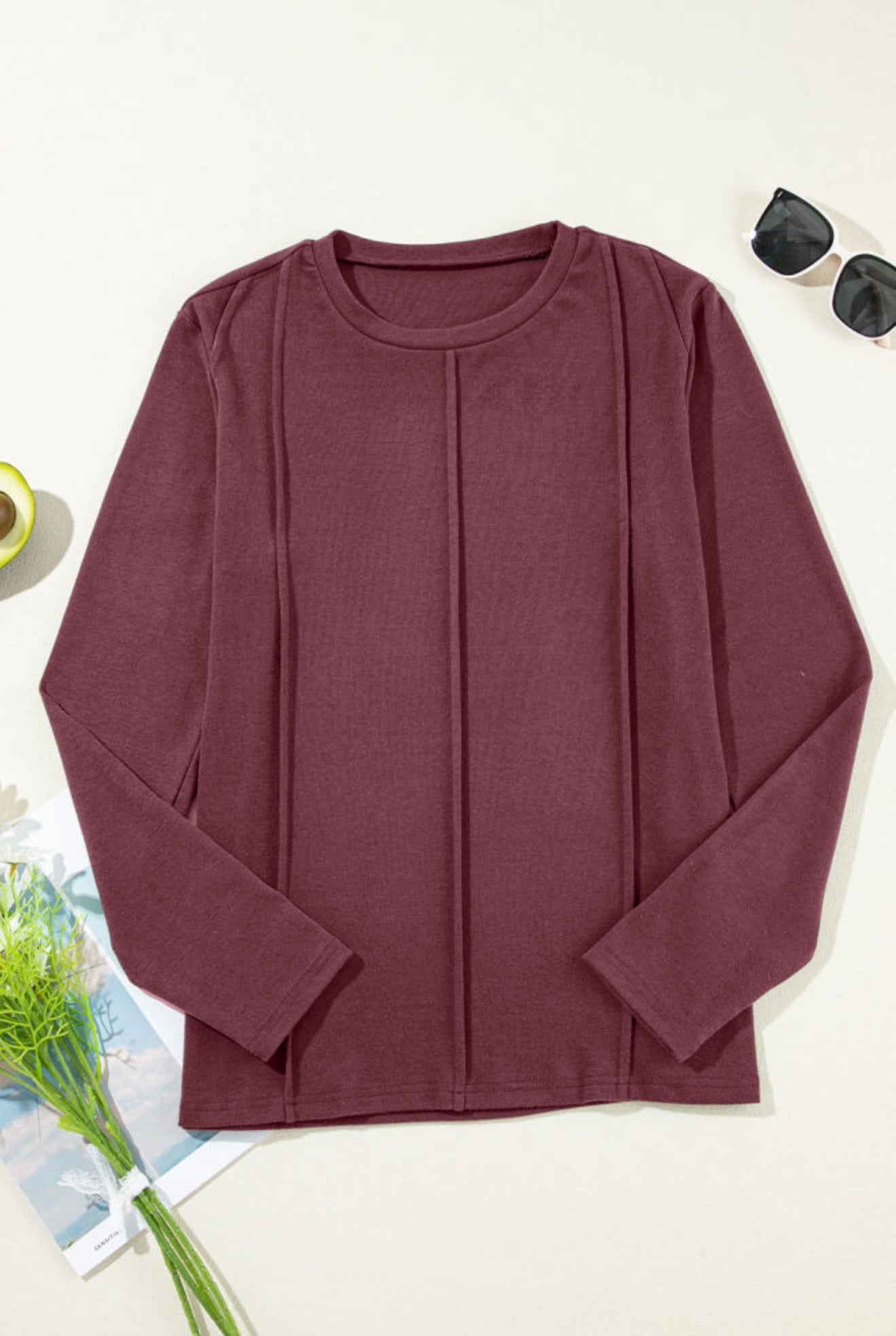 The Bordeaux Seamline Luxe Top