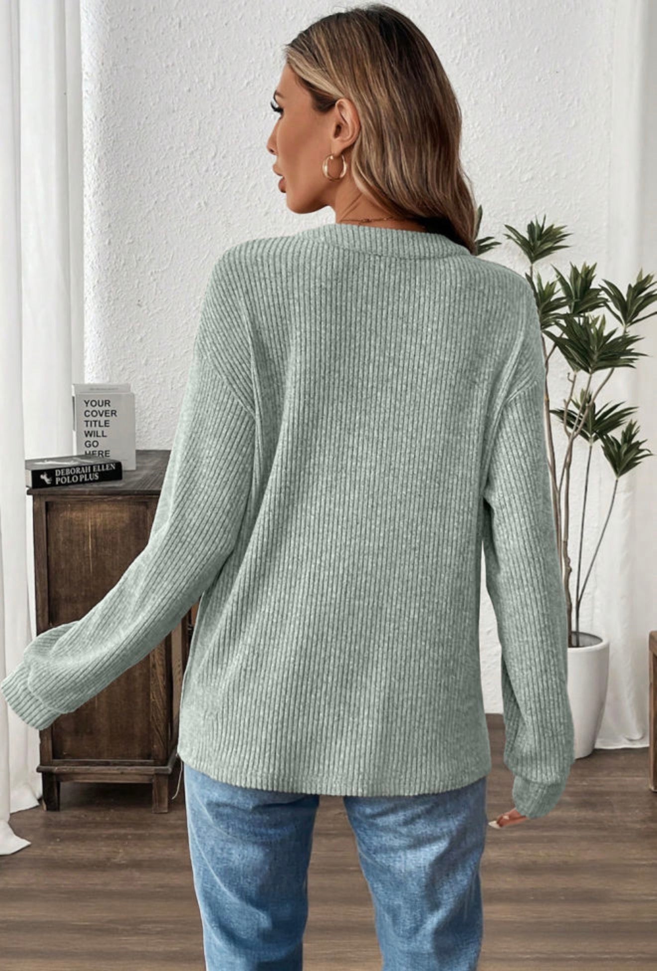 Riley Ribbed Button Down