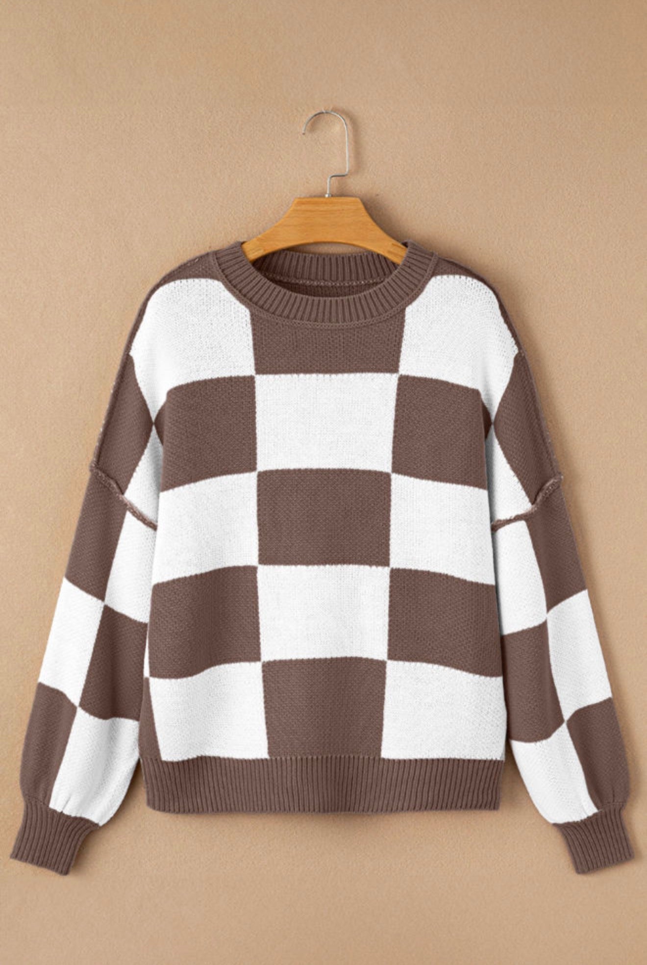 Mocha Check Cozy Knit