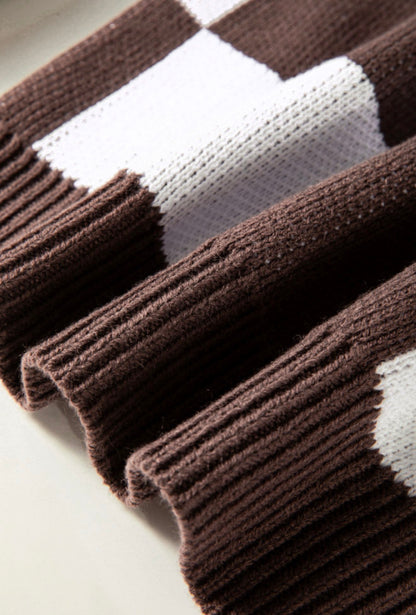 Mocha Check Cozy Knit