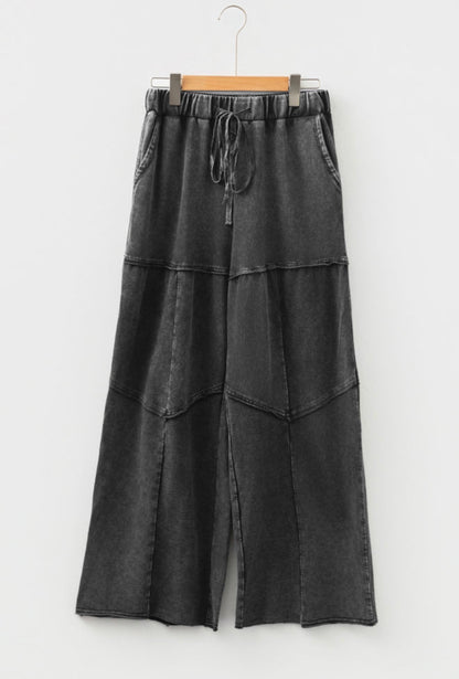 Washed Boho Wide-Leg Pants