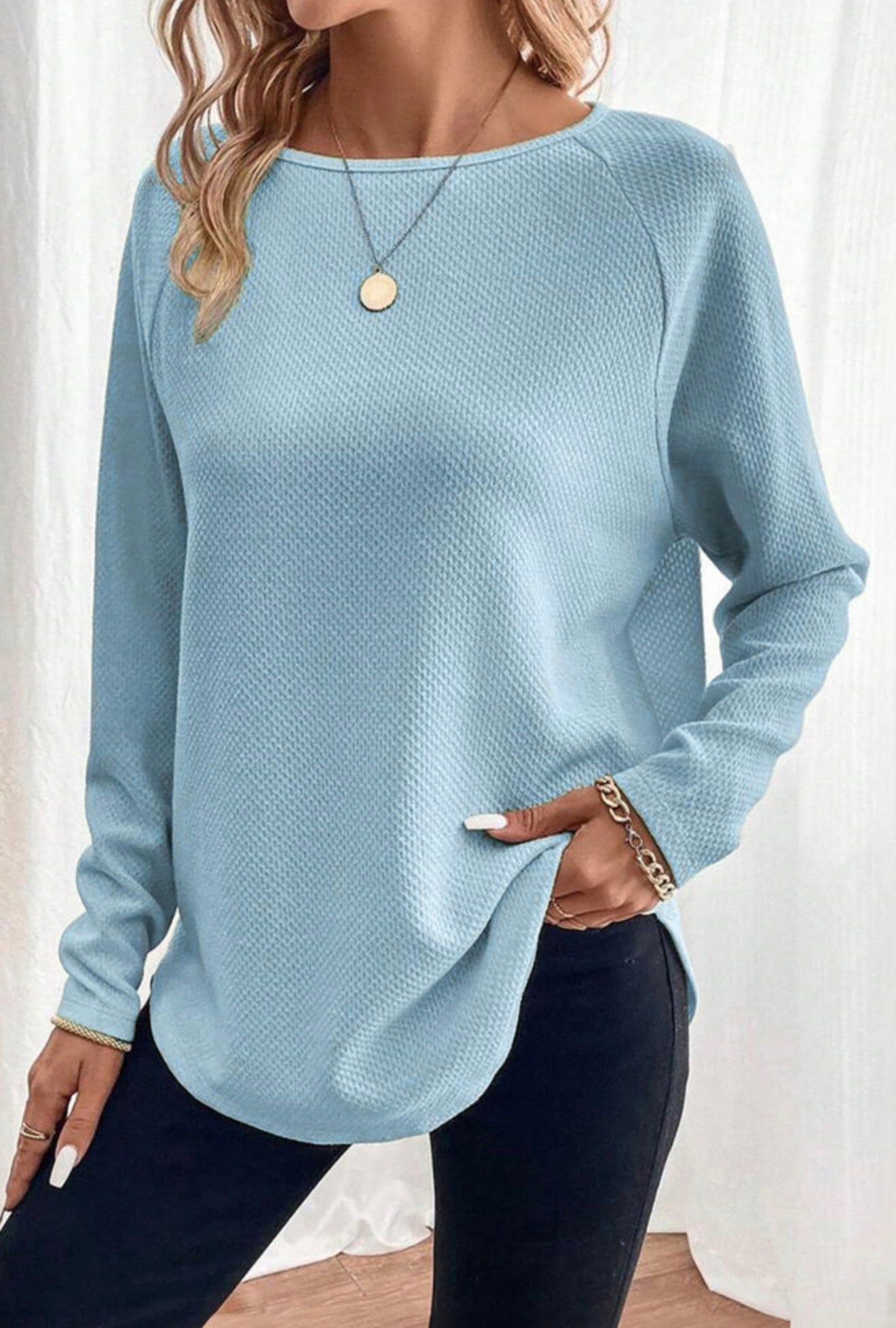 Sky Waffle Top