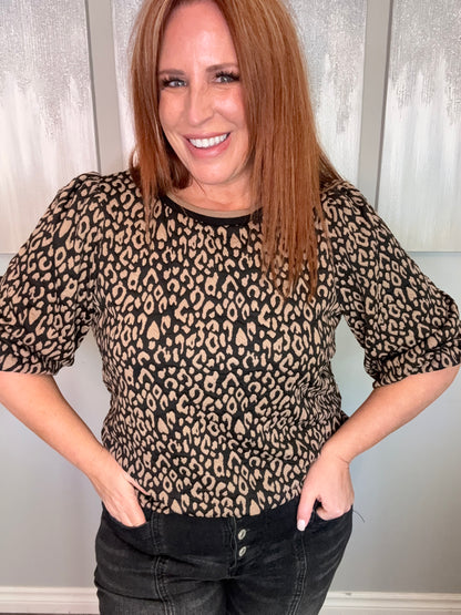Spotted in Style Puff Sleeve Top