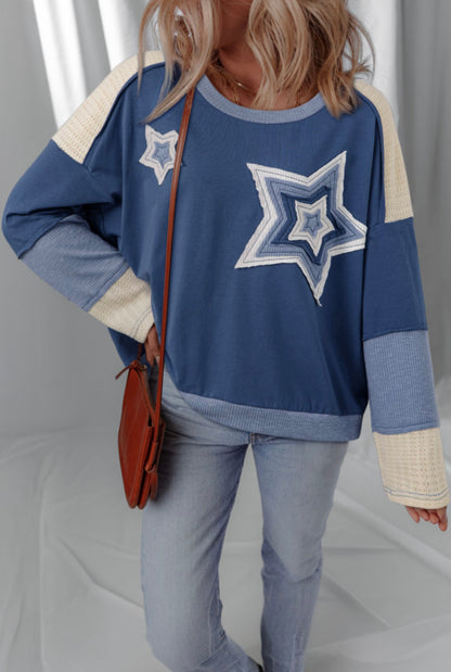 Starlit Patchwork Cozy Crewneck