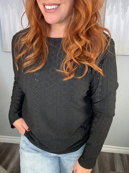 Black Quilted Lace Back