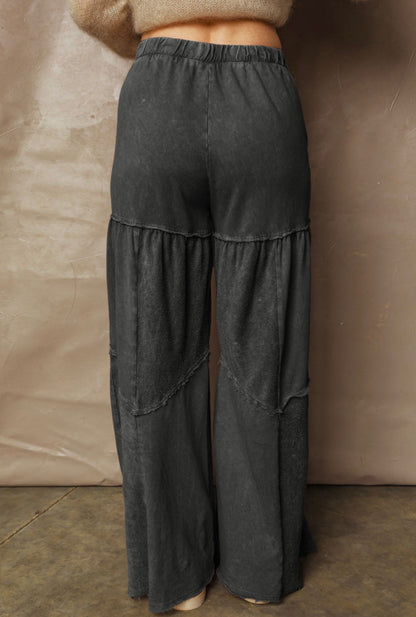 Washed Boho Wide-Leg Pants