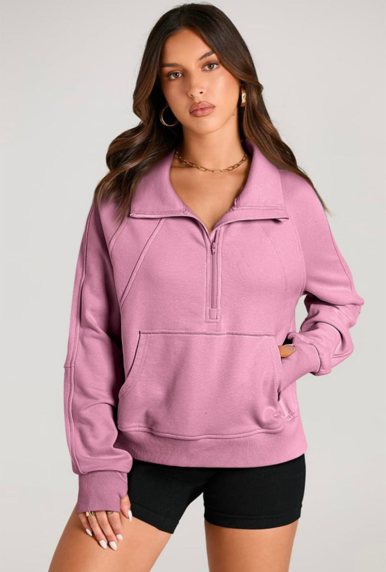 Kate Collared Half-Zip Pullover