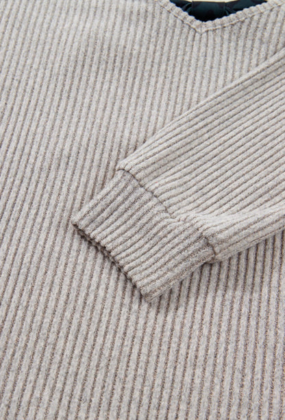 Chic Bow-Back Rib Knit Sweater