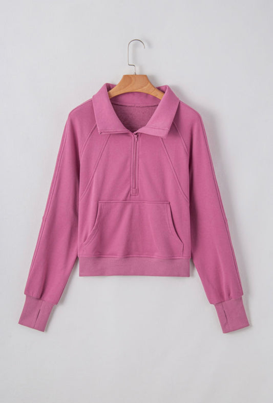 Kate Collared Half-Zip Pullover