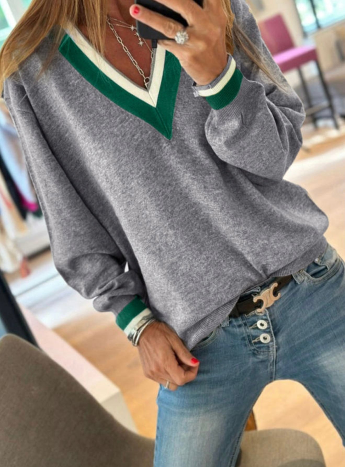 V-Neck Varsity Sweater