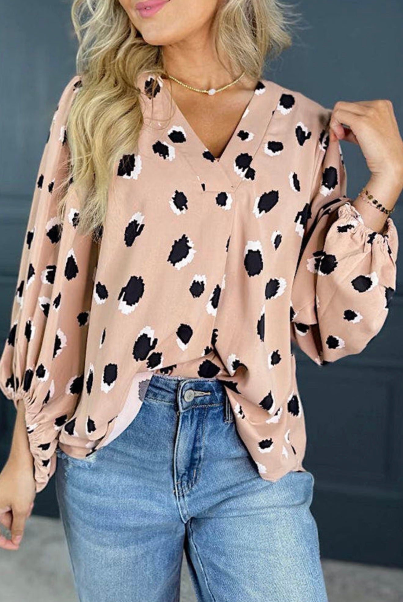 Blush & Bold Spot Print Blouse