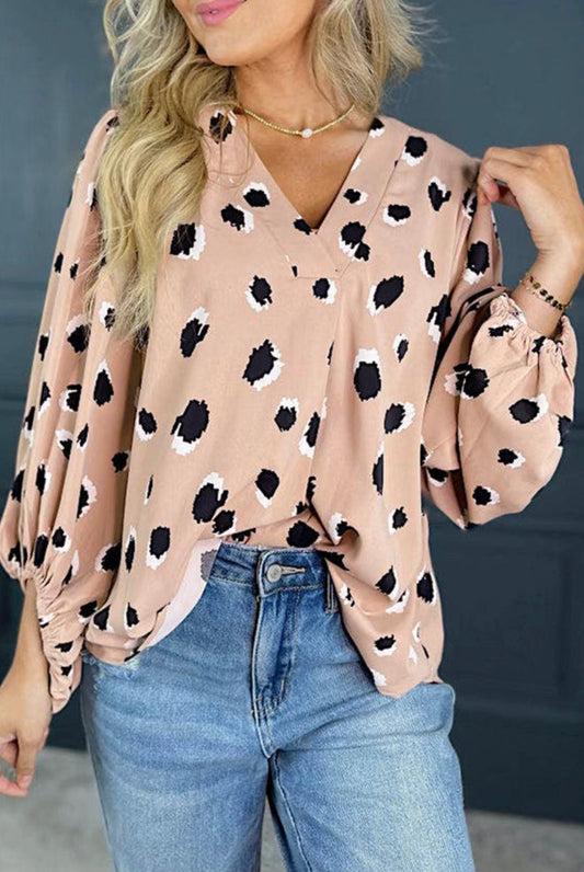 Blush & Bold Spot Print Blouse