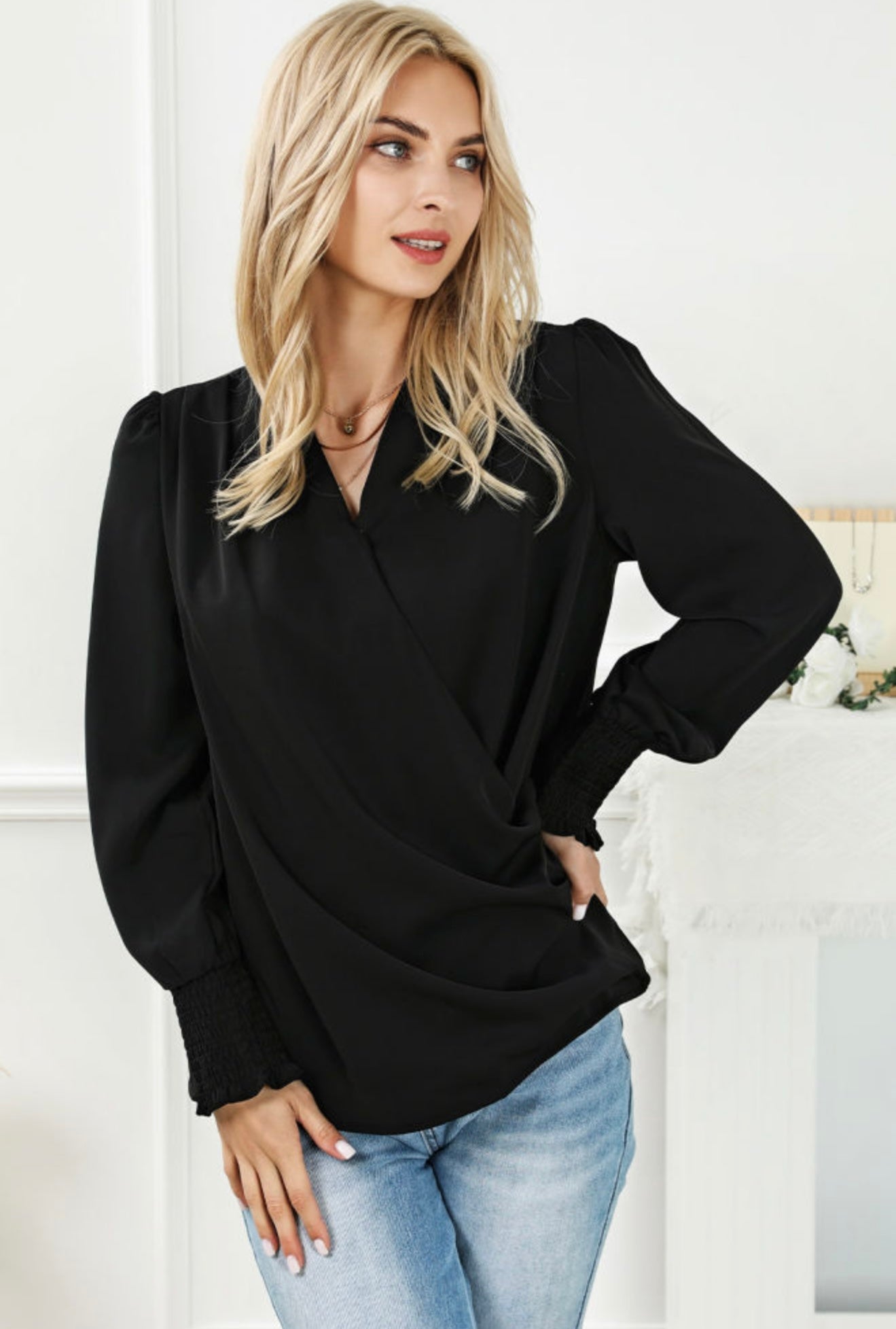 The Brielle Wrap Blouse