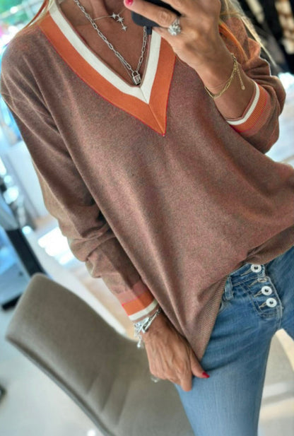 V-Neck Varsity Sweater