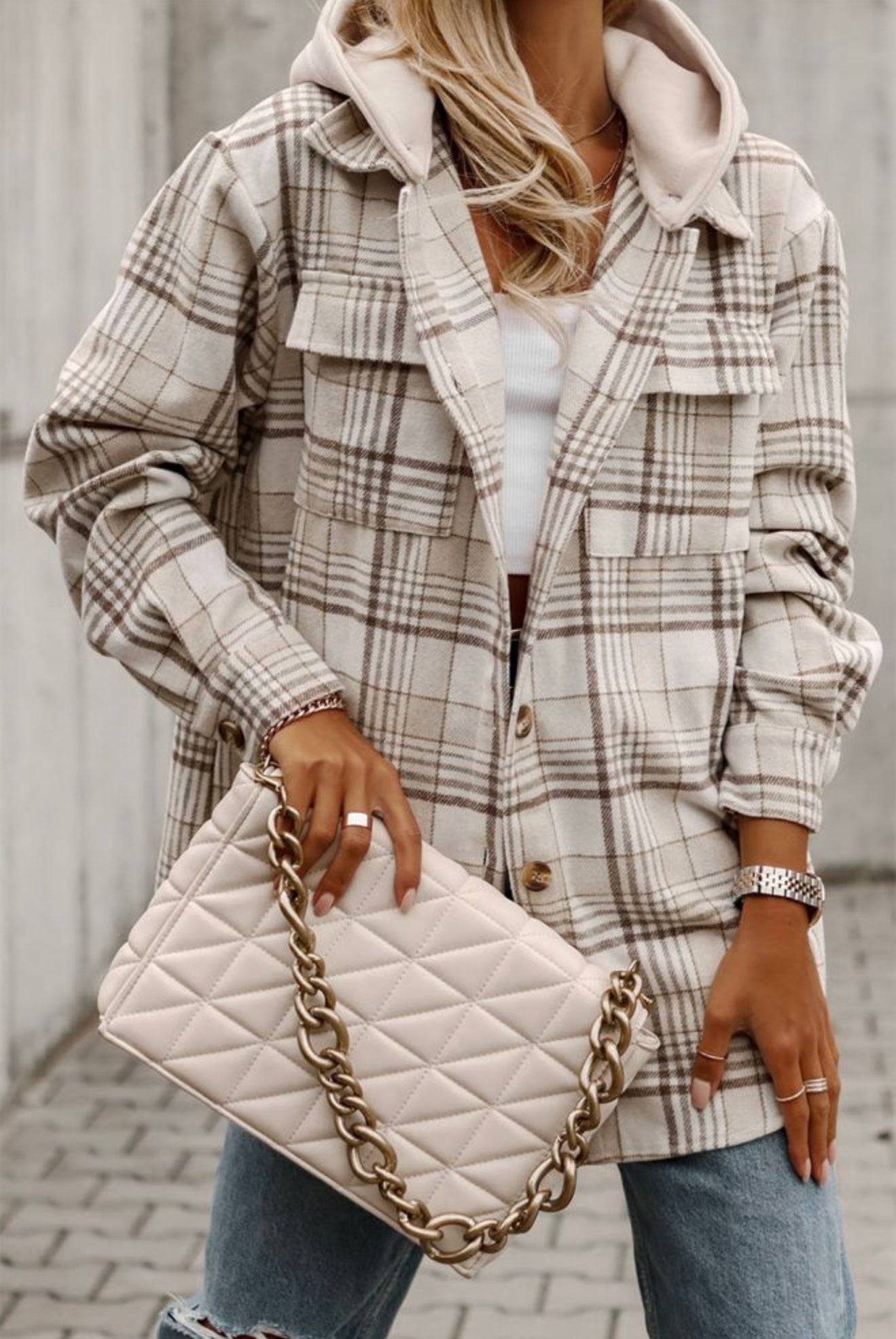 The City Stroll Plaid Shacket