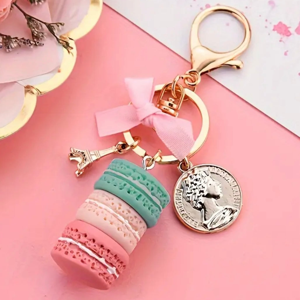Parisian Macaron Keychain Charm