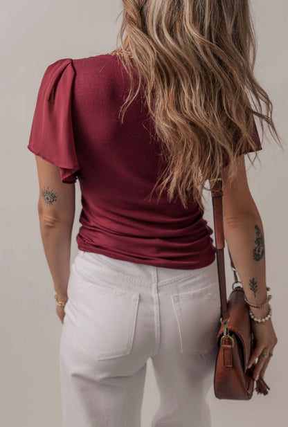 The Scarlett Flutter Sleeve Top