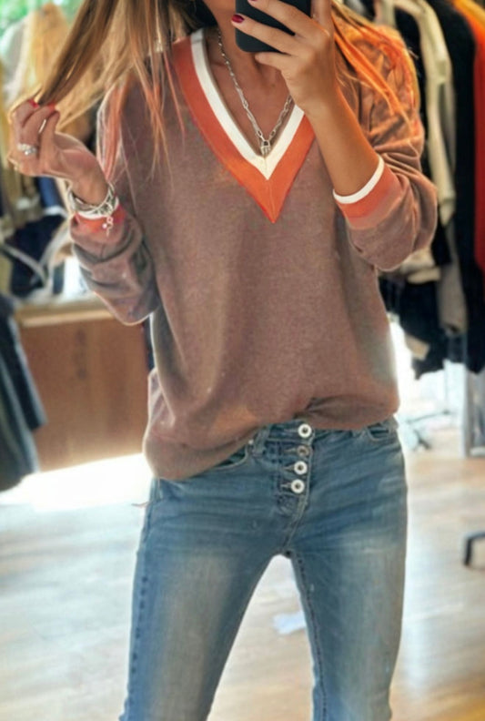 V-Neck Varsity Sweater
