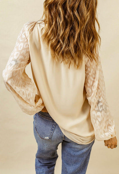 Blush Breeze Chiffon Sleeve Blouse