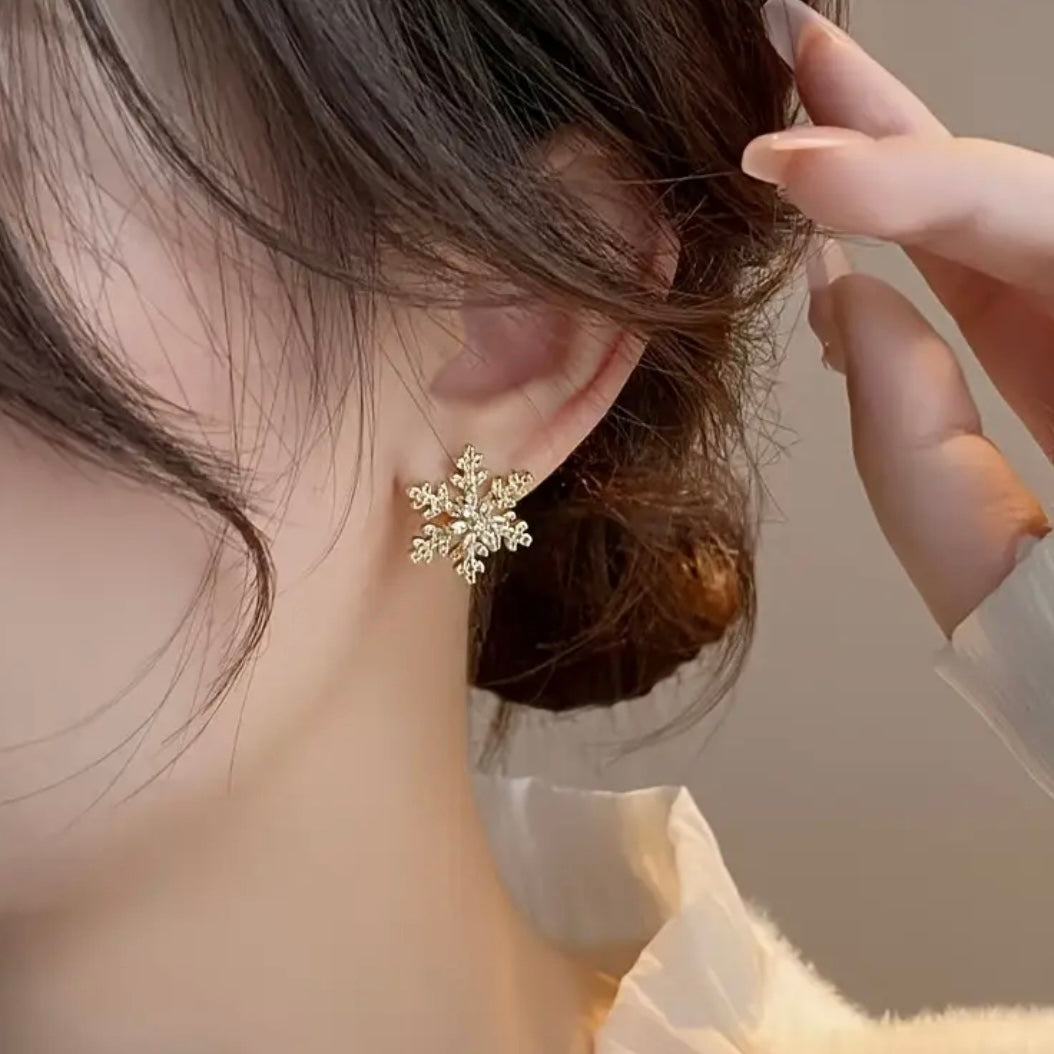 Frosted Snowflake Studs