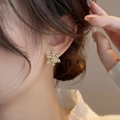 Frosted Snowflake Studs