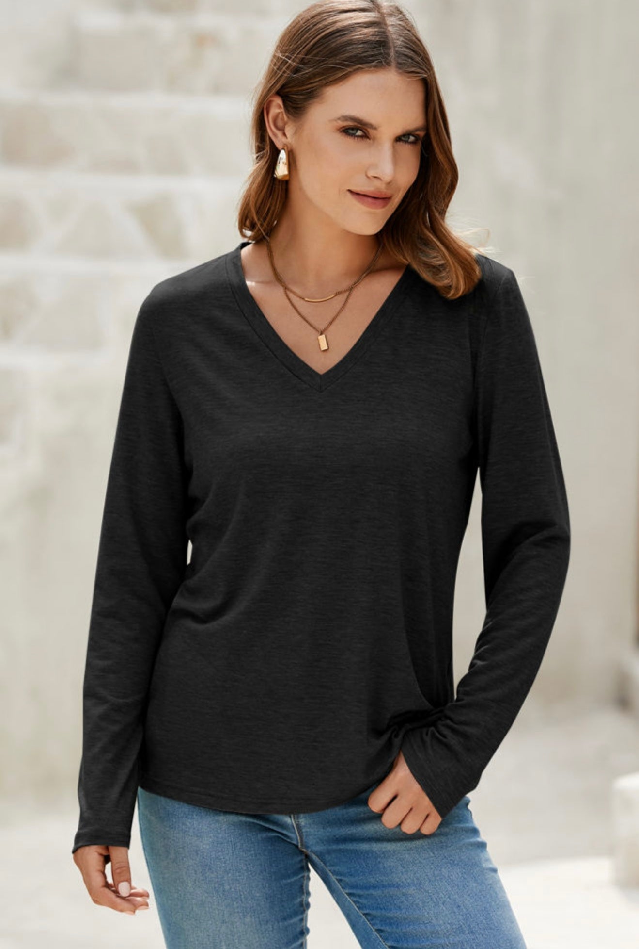 Everyday Essential V-Neck Long Sleeve