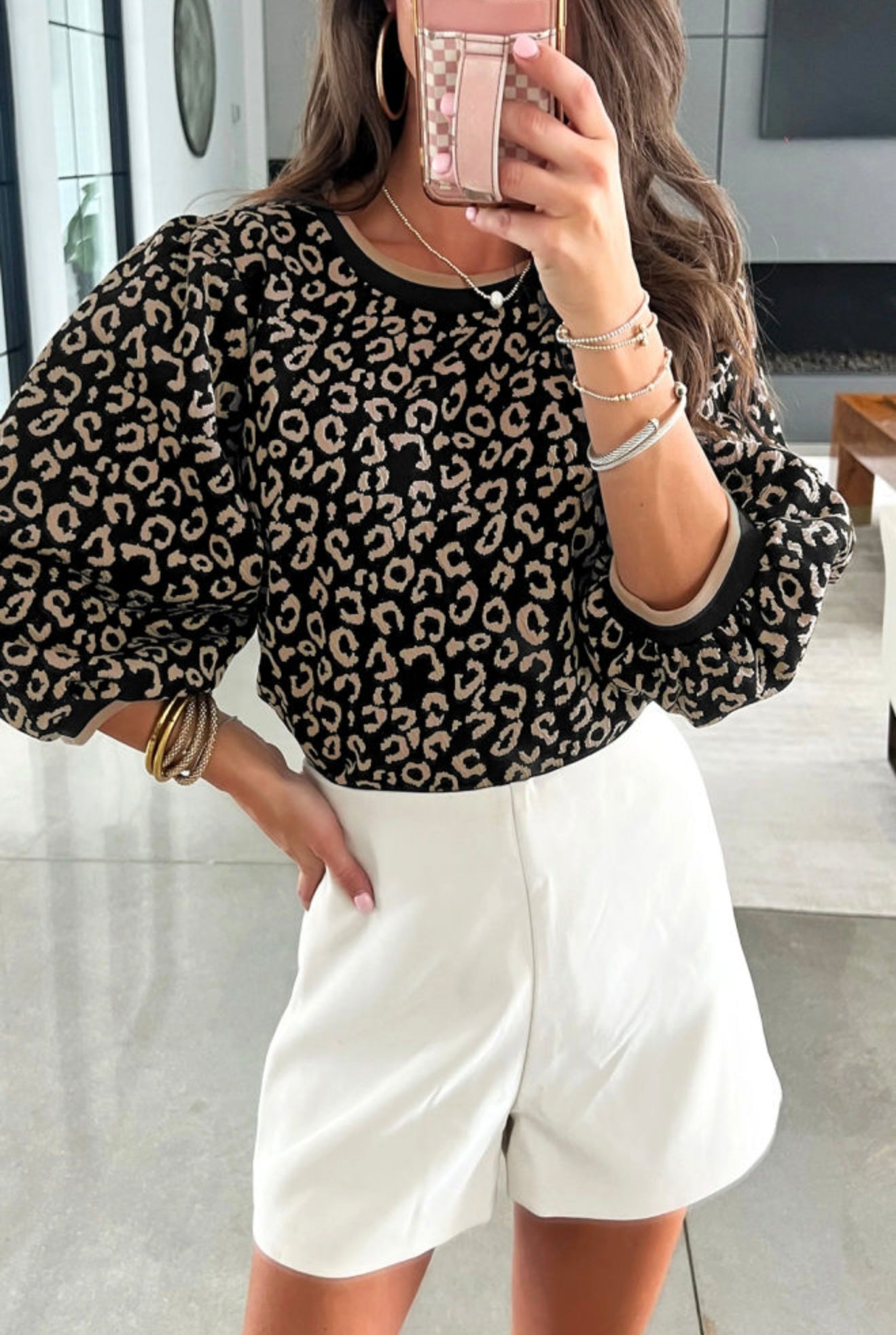 Spotted in Style Puff Sleeve Top