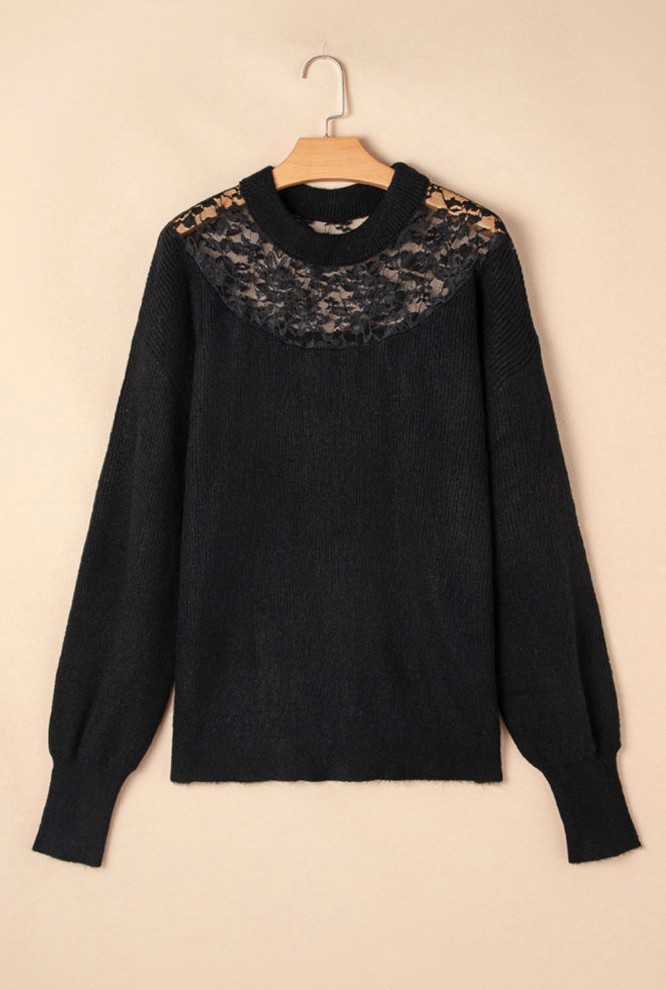 Midnight Lace Detail Knit Sweater