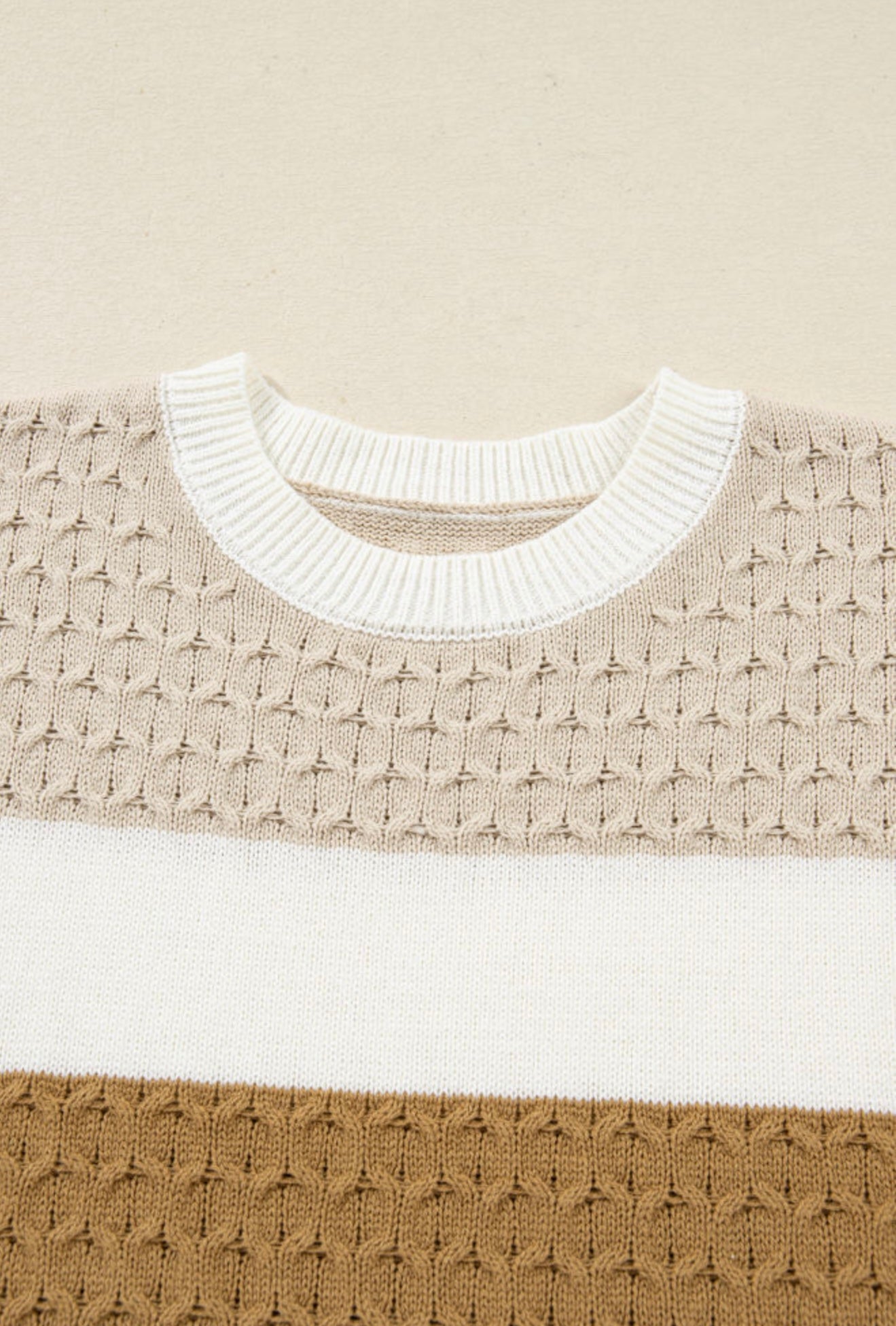Caramel Mix-Knit Sweater