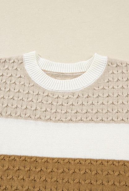 Caramel Mix-Knit Sweater