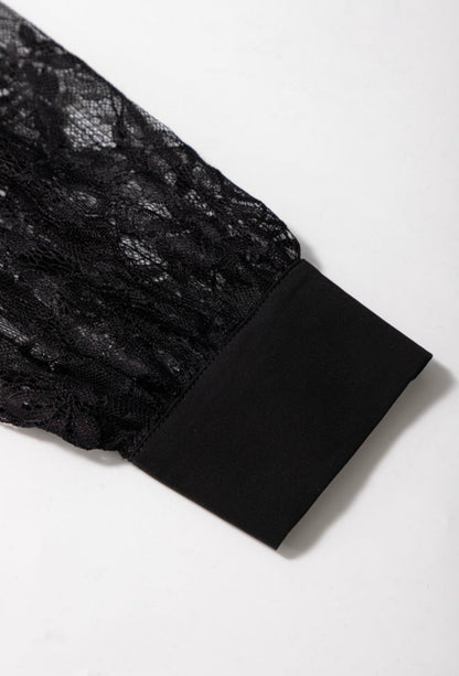 Midnight Lace Keyhole Blouse