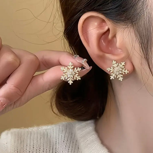 Frosted Snowflake Studs