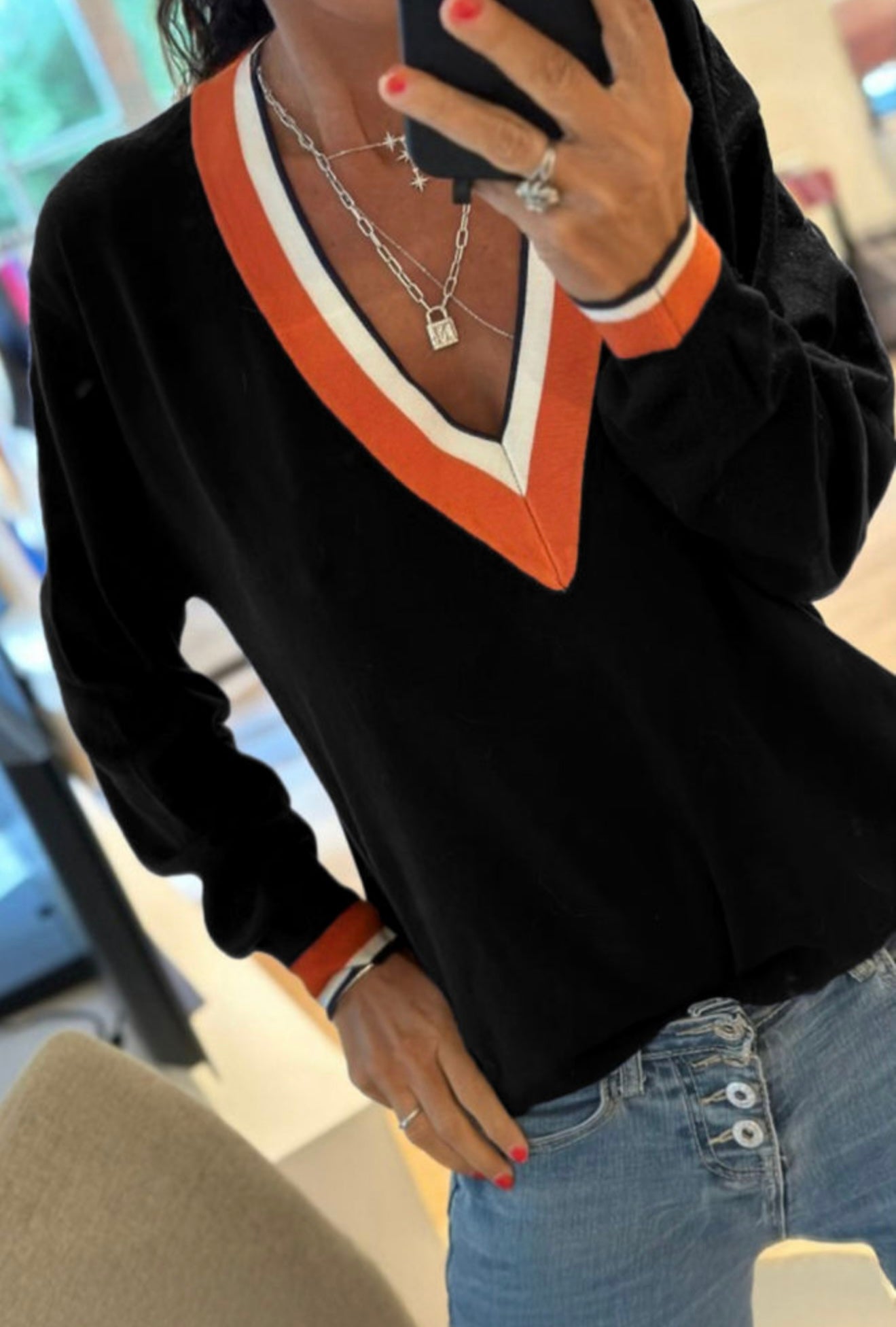 V-Neck Varsity Sweater