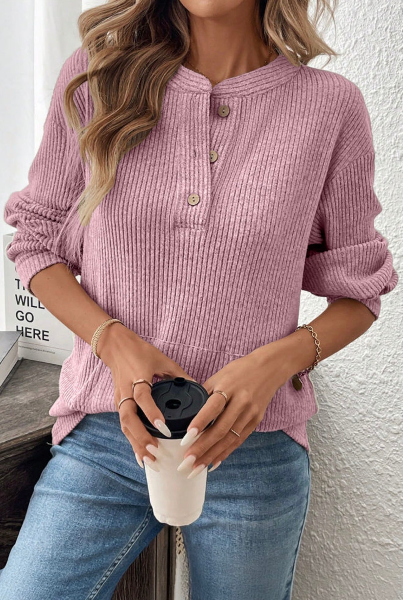 Riley Ribbed Button Down