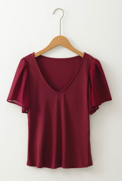 The Scarlett Flutter Sleeve Top
