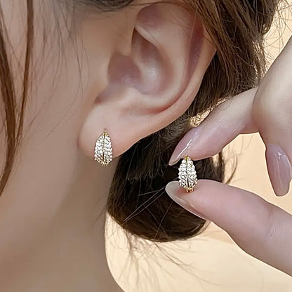 Marquise 14K Gold Plated Crystal Huggie