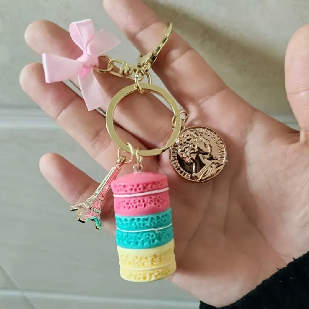 Parisian Macaron Keychain Charm