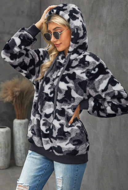 Midnight Sherpa Camo Hoodie