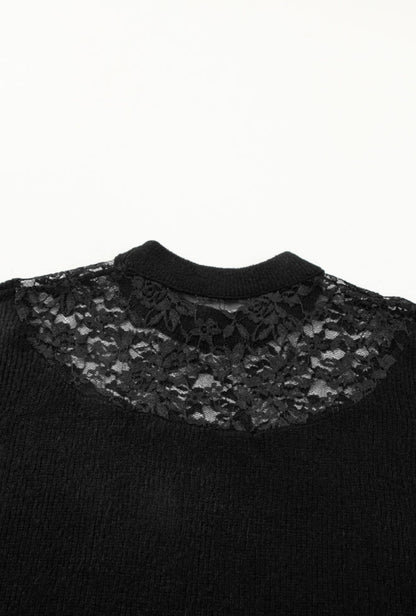 Midnight Lace Detail Knit Sweater
