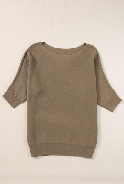 Effortless Elegance Boat Neck Knit Top