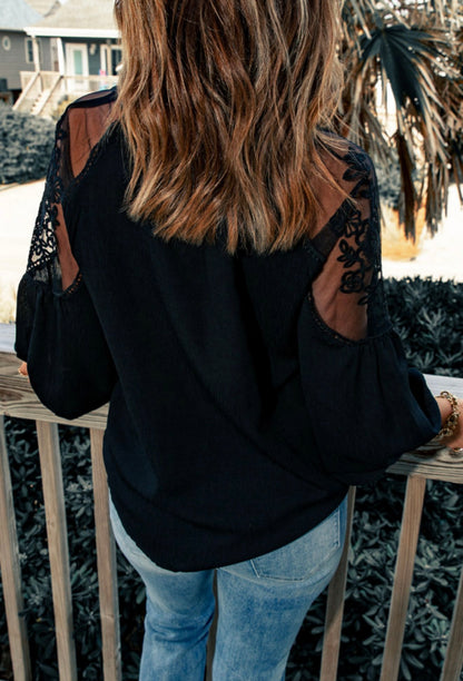 Midnight Lace Whisper Blouse
