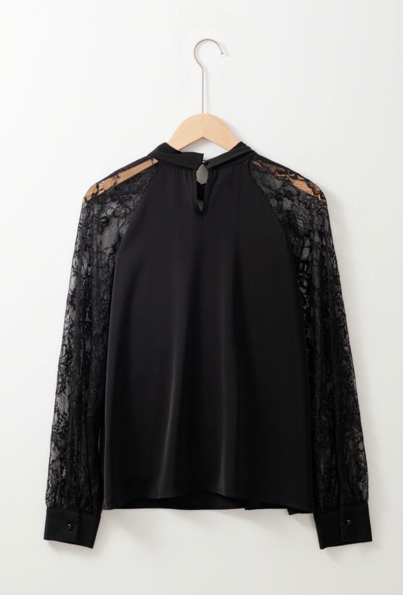 Midnight Lace Keyhole Blouse