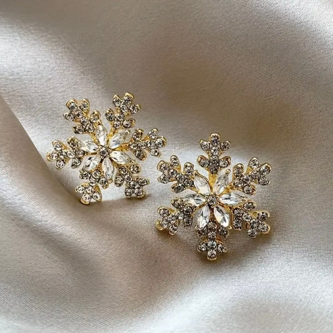 Frosted Snowflake Studs