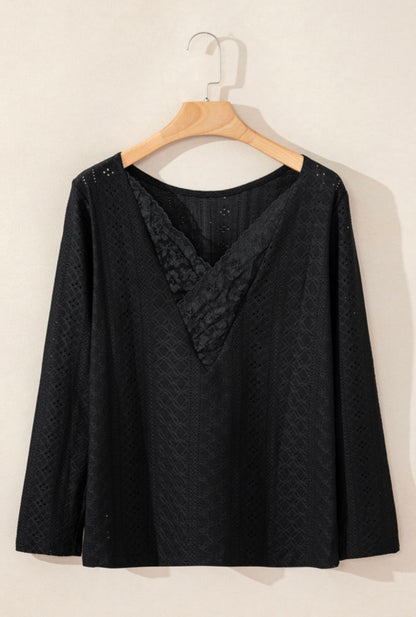 Black Quilted Lace Back