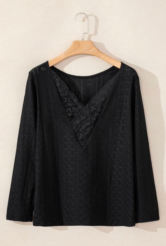 Black Quilted Lace Back